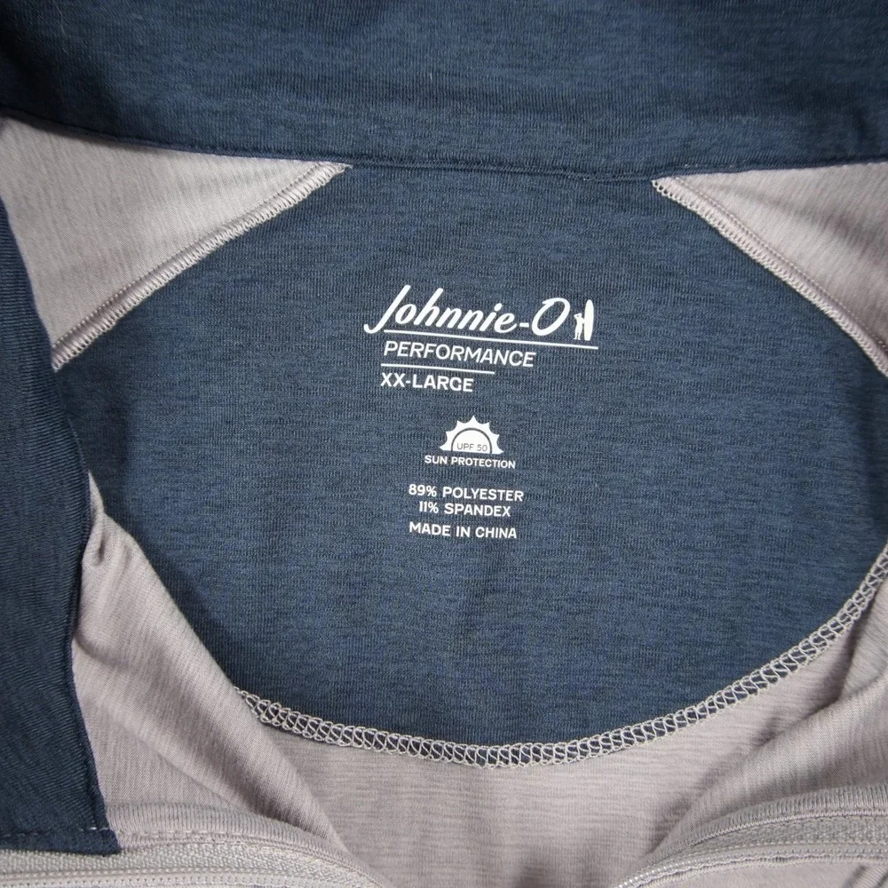 Johnnie-O Performance Freeborne 1/4 Zip Pullover Mens XXL Gray UPF 50 Golf
